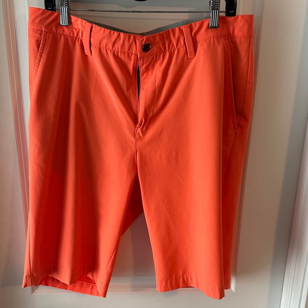 adidas Men's Vibrant Orange Flat Front Shorts